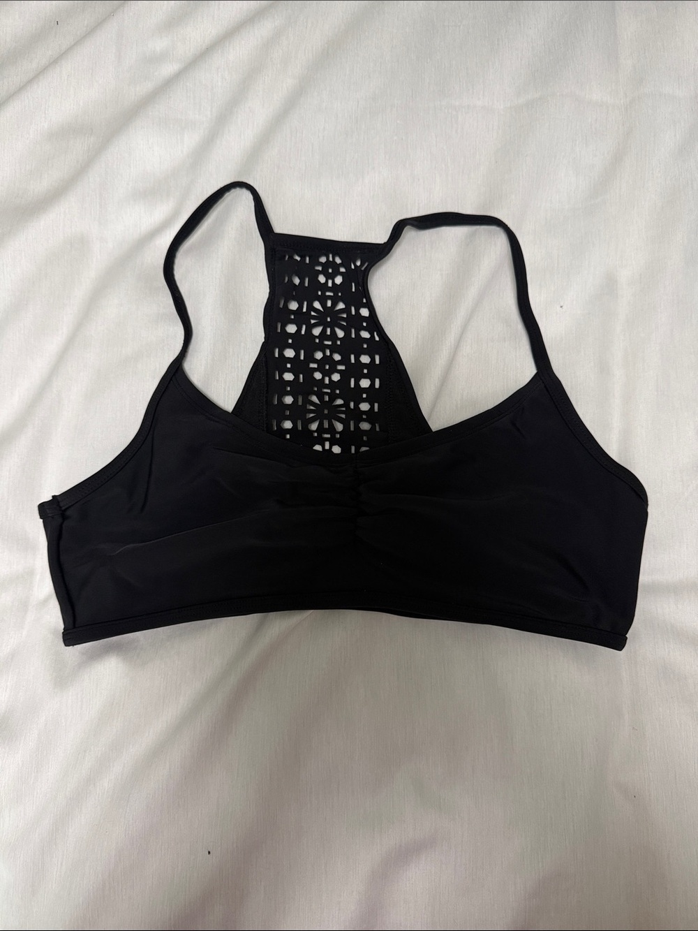 Women's Black Laser-Cut Racerback Bralette